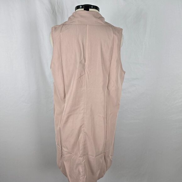 Shein Sleeveless Cardigan Women's 0XL Beige One Button Closure Long Length - Picture 5 of 16